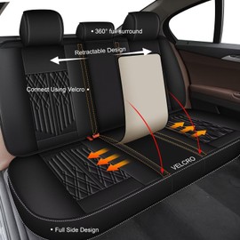 DISUTOGO Car Seat Covers Fit for Kia Soul 2025 2024 2023-2010：Full Set Waterproof Leather Seat Cover Breathable Vehicle Seat Protectors（2 Row 5 Seat，Black）