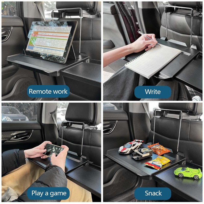 Feiezade 2 in 1 Comapct Steering Wheel Desk Headrest Tray