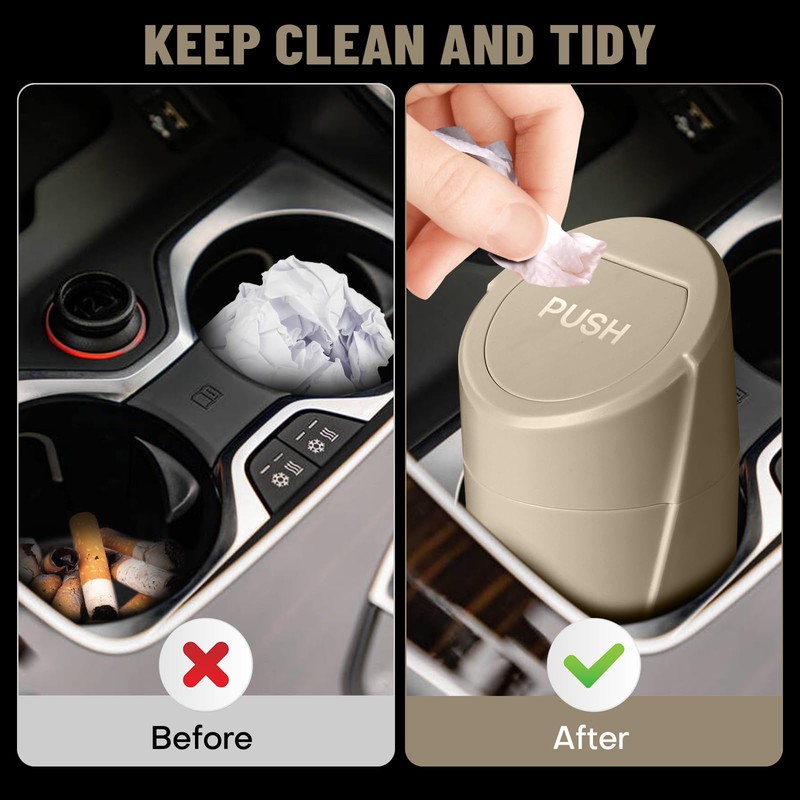 Car Trash Can Bin with Lid - 2 Packs Car