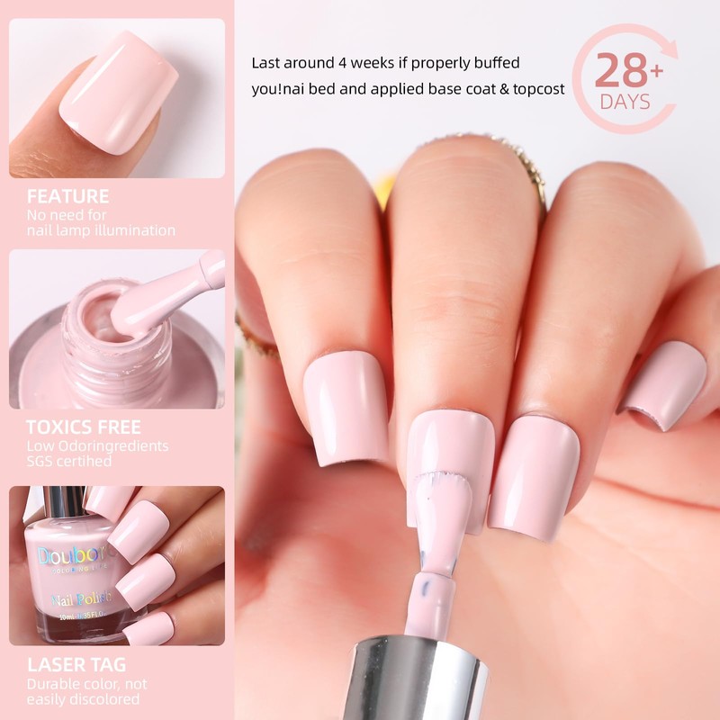 DouborQ Nail Polish Long-lasting Nail Art Varnish (22, 0.35 Fl