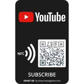 MESSAGENES | YouTube Sticker | 1 Unit Card Size | Multipurpose Sticker and Smart QR - NFC | Increases Trailers and Promotes Your Channel | Smart QR Allows Any Reuse