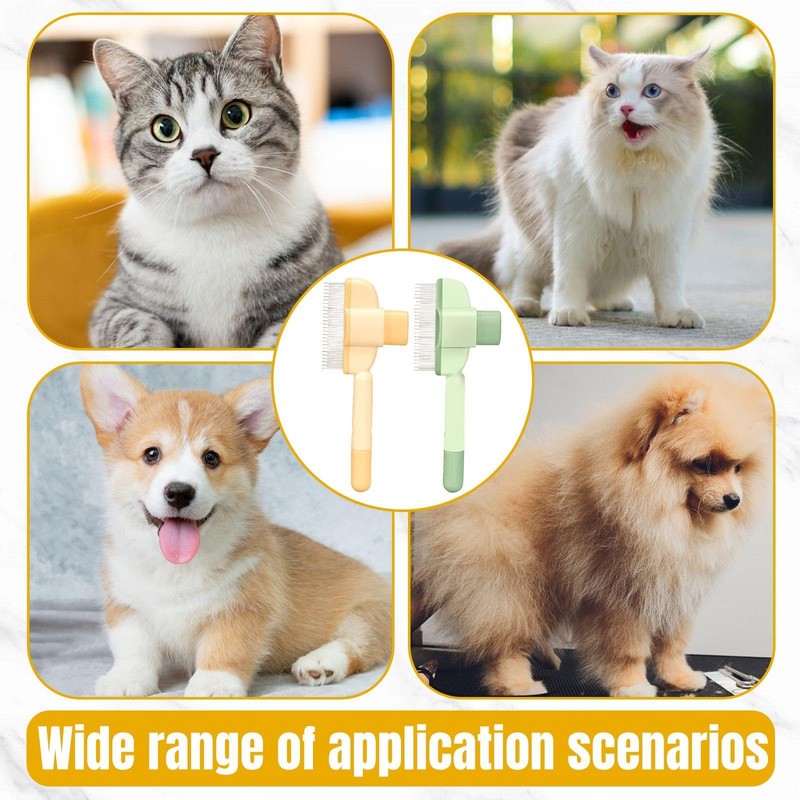 COACOM 2 Pieces Pet Comb, Multifunctional Comb, Pet Cleaning Tools,