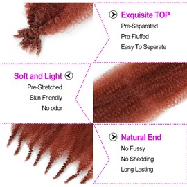 KEPBEAY Afro Twist Hair 12inch Afro Twist Crochet Braiding Hair (12 Inch (Pack of 3), 350#) …