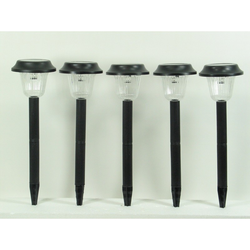 Carsten 5x LED Solar Outdoor Garden Light Lamp, Plastic, Black/White,