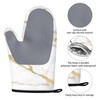 Oven Mitts and Pot Holders Sets White Gold Marble Kitchen
