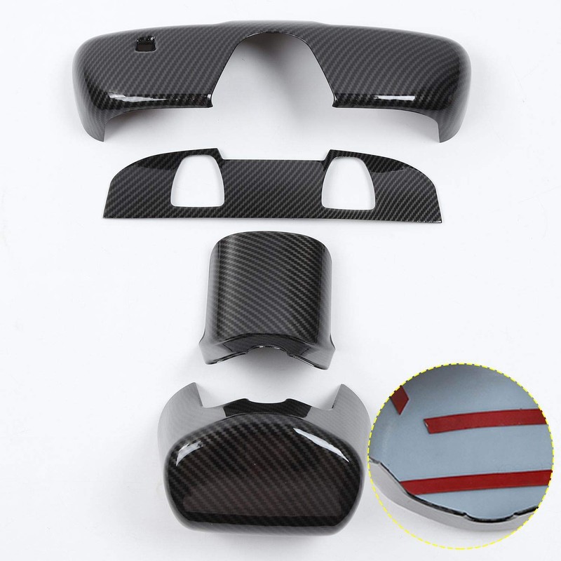 Voodonala for Challenger ABS Carbon Fiber Interior Rearview Mirror Cover