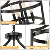 LynPon Black Farmhouse Chandelier 4 Lights, Modern Hanging Pendant Light