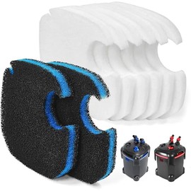 Replacement Canister Filter Pads Compatible with AMOSIJOY、Pondforse、Coospider-repta 172/225/265GPH Aquarium External Filter, 6 White Floss and 2 3-in-1 Coarse Filter Pads with Activated Carbon- 8PCS