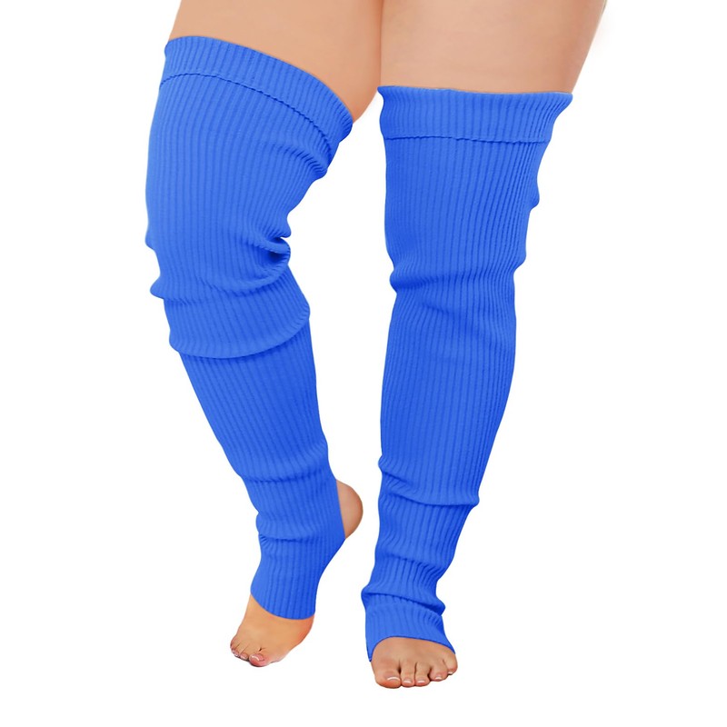 v28 Plus Size Knit Leg Warmer Women Thick Thigh High