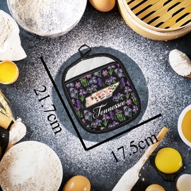 Tennessee Pride Oven Mitt TN State Shaped Travel Souvenir Kitchen Pot Holder Cooking Iris Cone Flower Gift (TN)