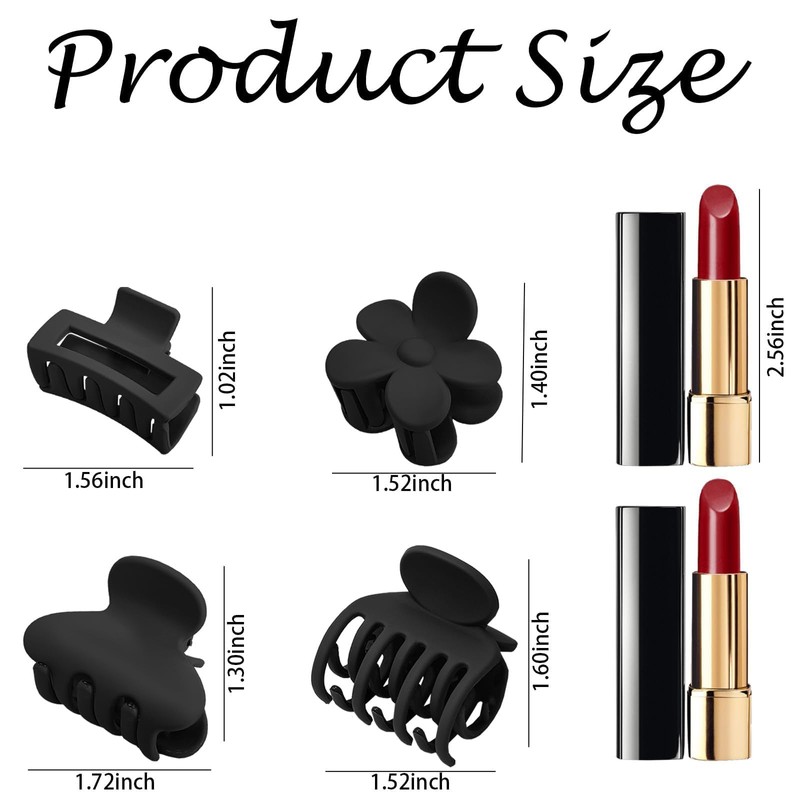 Small Claw Clips for Thin/Medium Thick Hair,12Pcs 1.5 Inch Mini