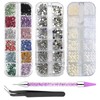 DOOCECIY 3 Boxs Nail Gems for Nail Art, Crystal AB