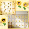 AnyDesign 50 Pcs Sunflower DIY Cutouts Floral Cut-Outs Yellow Flower
