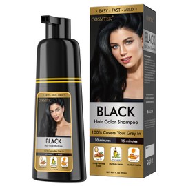 Black Hair Dye Shampoo for Women&Men, Hair Colour Shampoo for Gray Hair, 3-in-1 Herbal Hair Dye Shampoo, Semi-Permanent, 150ml