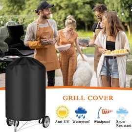Grillabdeckhaube für Weber 57cm, 500D Oxford Wasserdicht Grill Abdeckung kugelgrill für Weber 57cm Gasgrill Zubehör (Φ71x68cm)