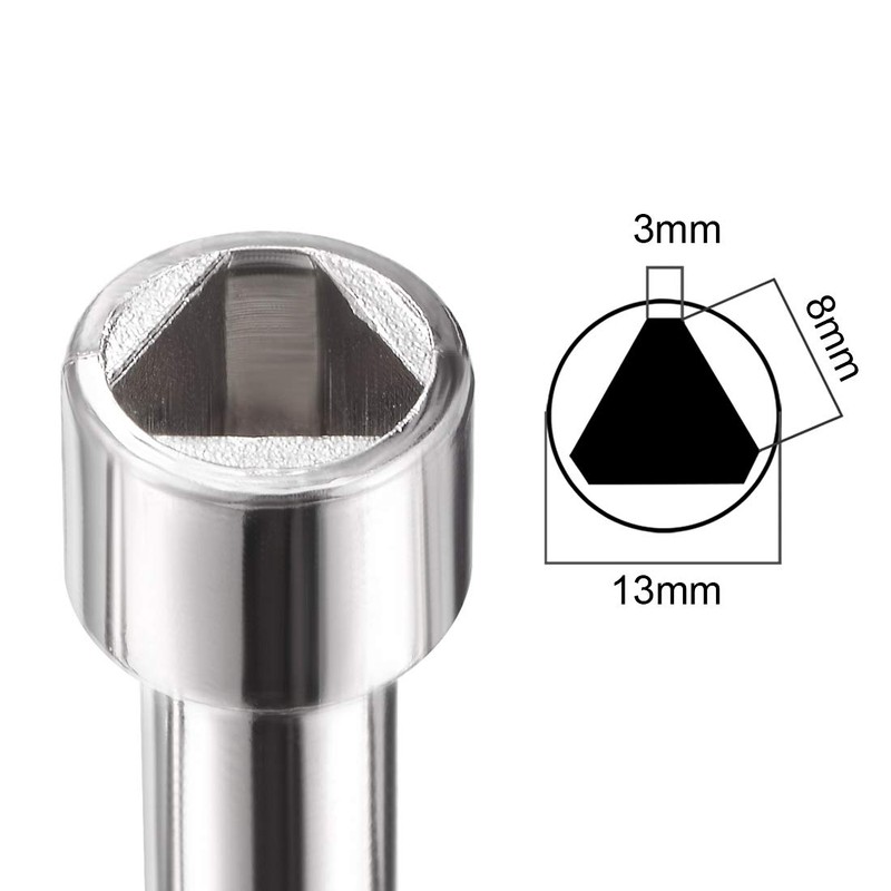 sourcing map Electrical Cabinet Key 4-Way Multi-Functional Triangle/Square Water Meter