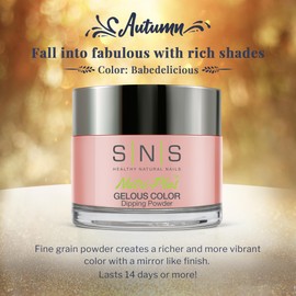 SNS Healthy Natural Nails SNS Nail Dip Powder, Gelous Color Dipping Powder - Babedelicious (Pink, Cream Finish) - Long-Lasting Acrylic Nail Color Lasts 14 Days - Low Odor & No UV Lamp required - 1 oz