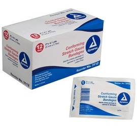 Dynarex Stretch Gauze Bandages, 2" x 4.1 yds, Sterile & Latex-Free, Wound Care in Medical and Home Environments, 1 Case of 96 Dynarex Stretch Gauze Bandages