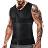 Cimkiz Mens Sweat Sauna Vest for Waist Trainer Zipper Neoprene