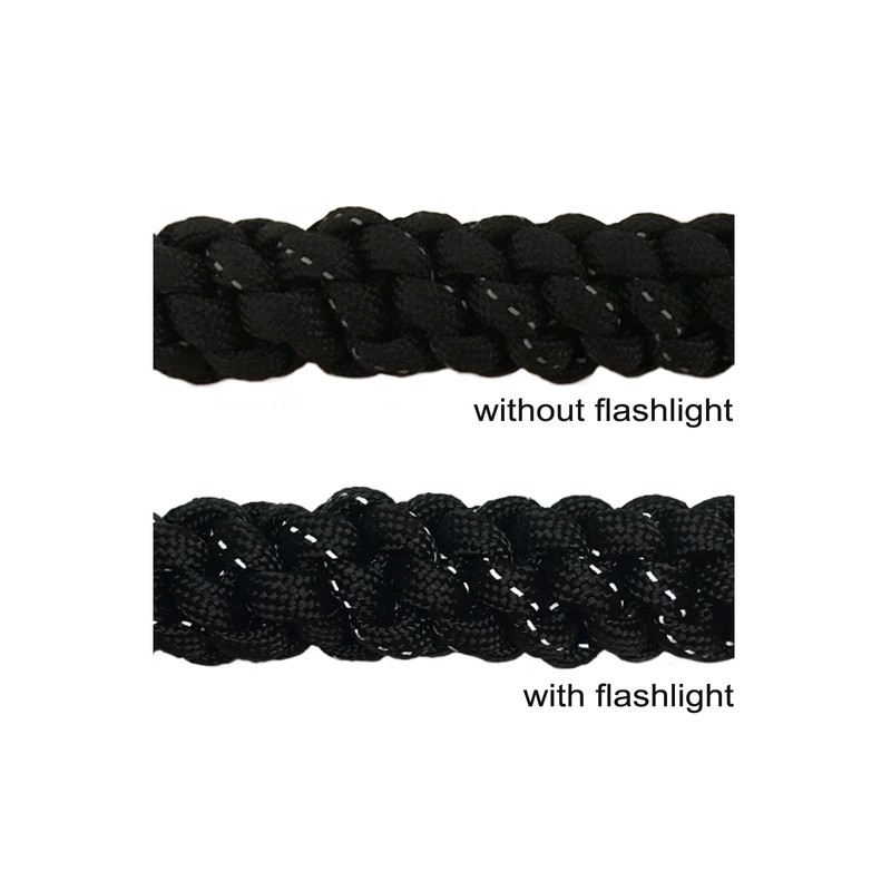 Oqard Reflective Paracord Fire Starter with Clip Hook - Black