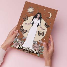 Gratitude Journal: Daily Guided Prompts for Positivity and Happiness - Mindful Journal to Cultivate Gratitude and Joy with Reflective Exercises, Hardcover Notebook for Self-Discovery and Well-Being - Goddess Empowerment (Brown)