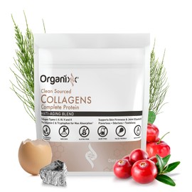 Organixx Collagen Peptides Powder with Vitamin C, Types I, II, III, V, X Hydrolyzed Collagen, Hair, Nail, Skin, Bone & Joint Health, Aging Support, Clean Sourced, Gluten Free, Unflavored, 15 Servings