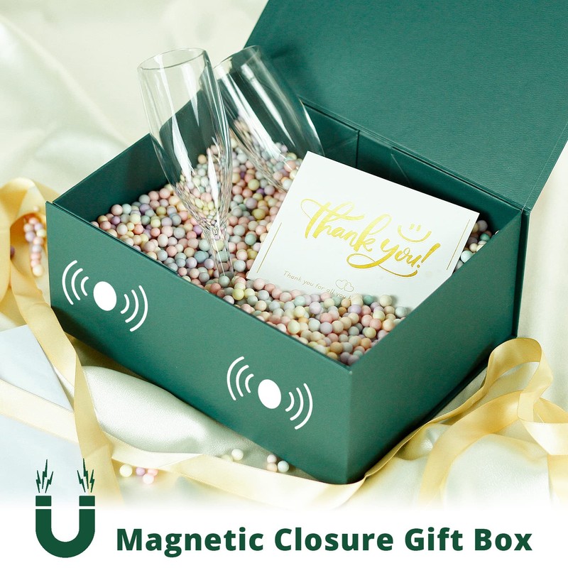 MOYEUPAC Green Gift Box,9" X 7" X 4" with Lids