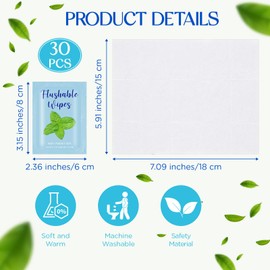 Timgle 30 Count Wet Wipes Bulk, Flushable Wipes Individual Wrapped Wipes Hand Wipes Travel Toilet Wipes Bathroom Wipes Flushable Pack for Adults Women Body, Alcohol Free(Mint Flavor)