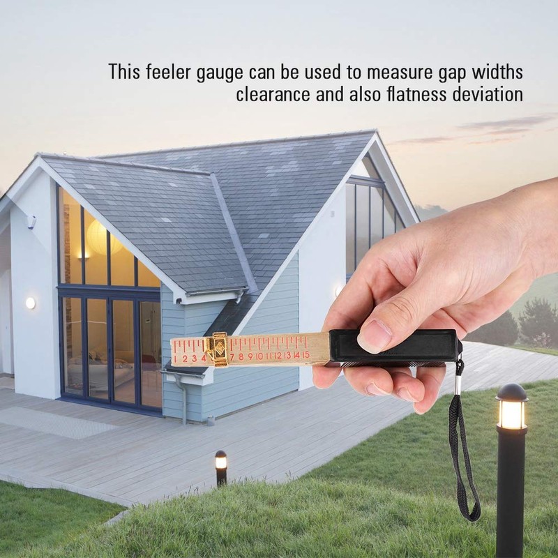 Fafeicy Feeler Gauge, 1-15mm, Wedge Shaped Vernier, 0.2mm Precision, House