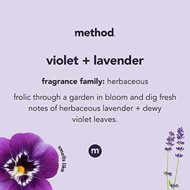 Method Gel Hand Soap, Violet + Lavender, Reusable Silver Aluminum Bottle, 12 oz, 3 Pack