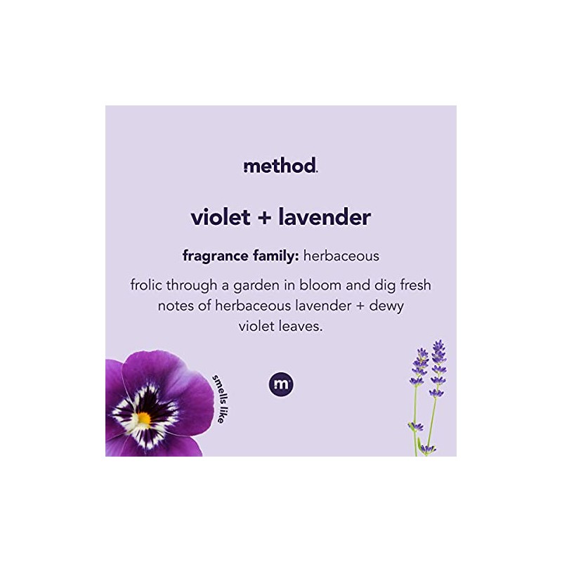 Method Gel Hand Soap, Violet + Lavender, Reusable Silver Aluminum