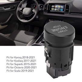 Start Stop Button, 3V0905217 3V0905217A Compatible with Karoq 2018-2021 2017-2021 2015-2021 Oc 2020-2021 2019-2021, Engine Start Stop Button Cover Tavia