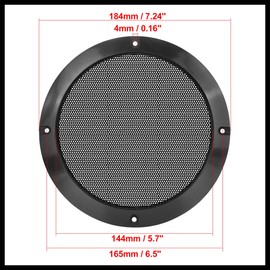 Hihaha 2pcs 6.5 Inch Metal Glossy Audio Speaker Cover Mesh Subwoofer Grill Horn Guard Decorative Circle Grille Protector Black Replacement Durable Material