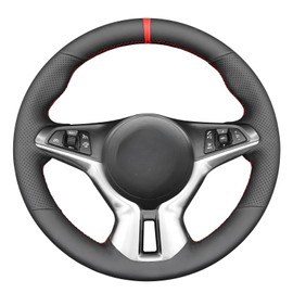 MEWANT Custom Hand Stitched Faux Leather Steering Wheel Cover Compatible with Vauxhall Adam 2012-2020 Car Accessories