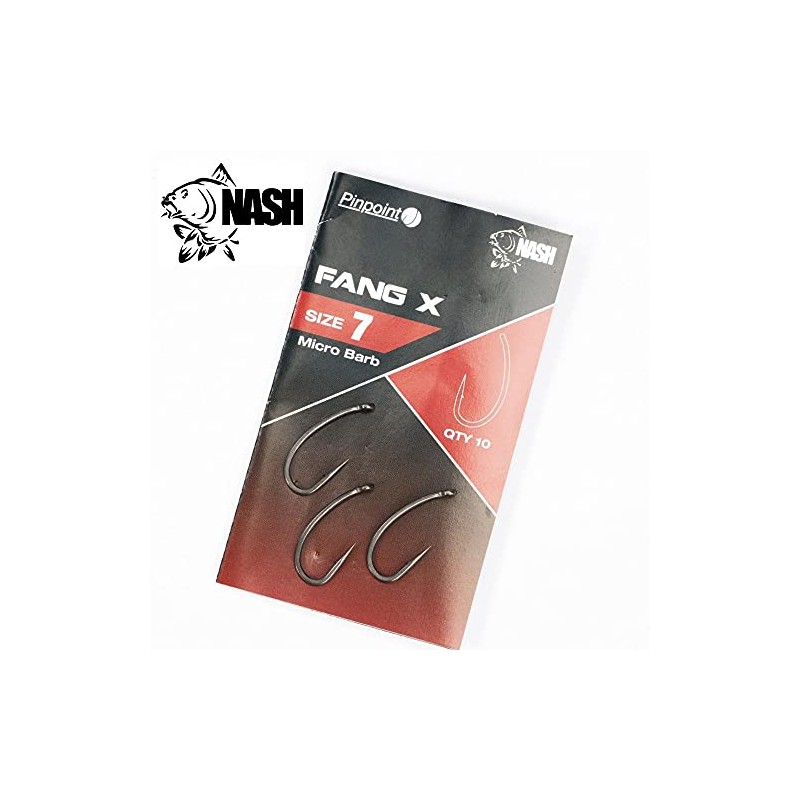 Nash Pinpoint Fang X Micro Barbed Hooks Qty 10 (Size