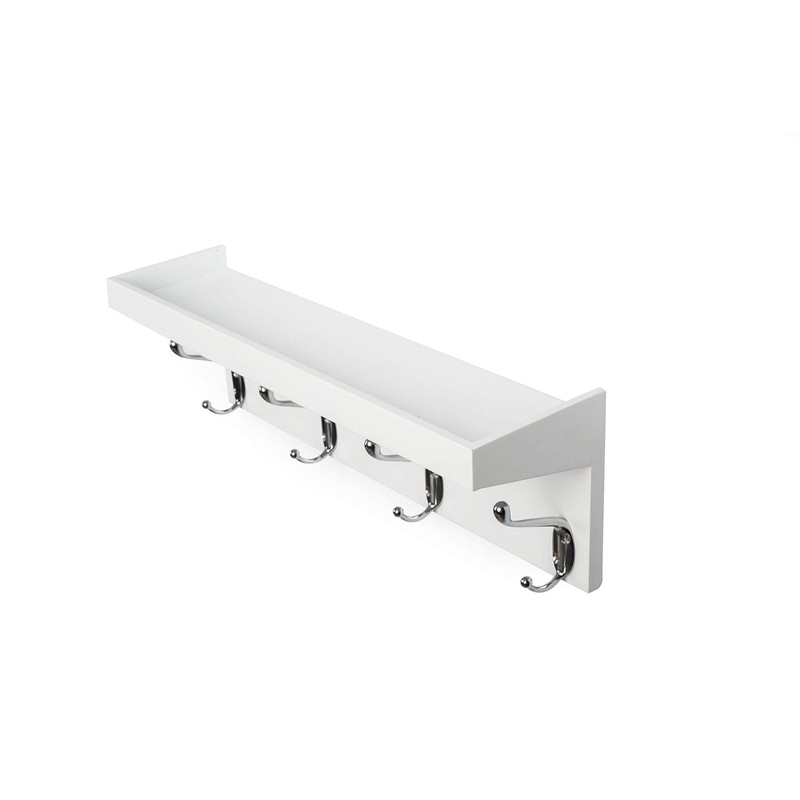 ZGZD White Wall Mounted Coat Rack with Shelf Entryway Hanging