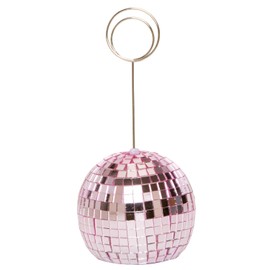 Concepts Disco Ball Photo Holder Mirrored Card Stand with Clip for Party Wedding Table Number Place Cards Event Centerpiece Home and Office Desk Decor