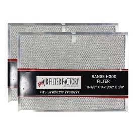 Air Filter Factory Grease Filter S99010299 99010299 Replacement For Broan Range Hood 11-7/8" X 14-11/32" X 3/8" USA Made Aluminum Mesh Grease Filter 2-Pack