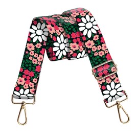 DZTLAO Wide Purse Strap Replacement Crossbody, Funny Shoulder Strap Adjustable, Cute Bag Strap for Women Guitar Purses Cute Colorful Daisy