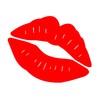 Kiss Mark Lips 5.75" Car Decal/Window Sticker - RED