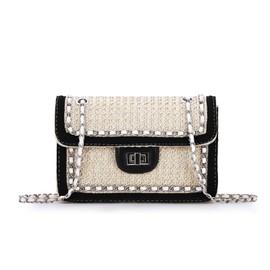 HomKuch Women Straw Crossbody Bag Purses Ladies Summer Woven Shoulder Bag for Travel Holiday, beige