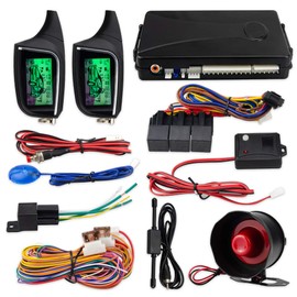 EASYGUARD EC205 2 Way Car Alarm System with LCD Pager Display keyless Entry Remote Engine Start Shock Sensor DC12V