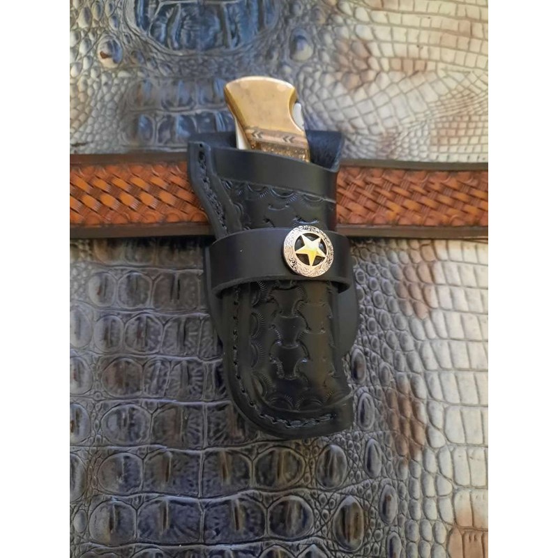 Leather Right Hand Knife Sheath for Buck 110 Knife, Pocket