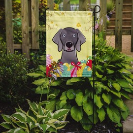 Caroline's Treasures BB1913GF Weimaraner Easter Egg Hunt Garden Flag Mailbox Flag Decorative Yard Flag Banner Outside Patio Artwork Yard Flower Beds, Garden Size, Multicolor