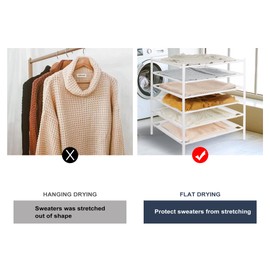 STO STO Sweater Drying Rack, 6-Pack Stackable Mesh Clothes Drying Rack, Laundry Drying Rack for Sweaters, Socks, Toys, White