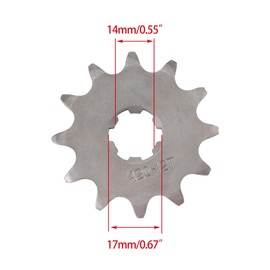 WOOSTAR Motorcycle 420-12T Front Sprocket 17mm Replacement for 50cc 70cc 90cc 110cc 125cc Dirt Pit Bike Mini Bike ATV 4 Wheeler Moped