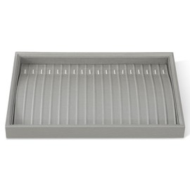 Yinbeini Necklace Display Leather Jewelry Display For Vendors,Grey Necklace Storage,Luxury Necklace Case