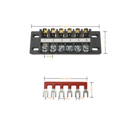 Kuinndoo High-Capacity Double Terminal Blocks – 4 Sets 6-Position Strips with Connectors & Jumpers for Electrical Wiring and Power Distribution