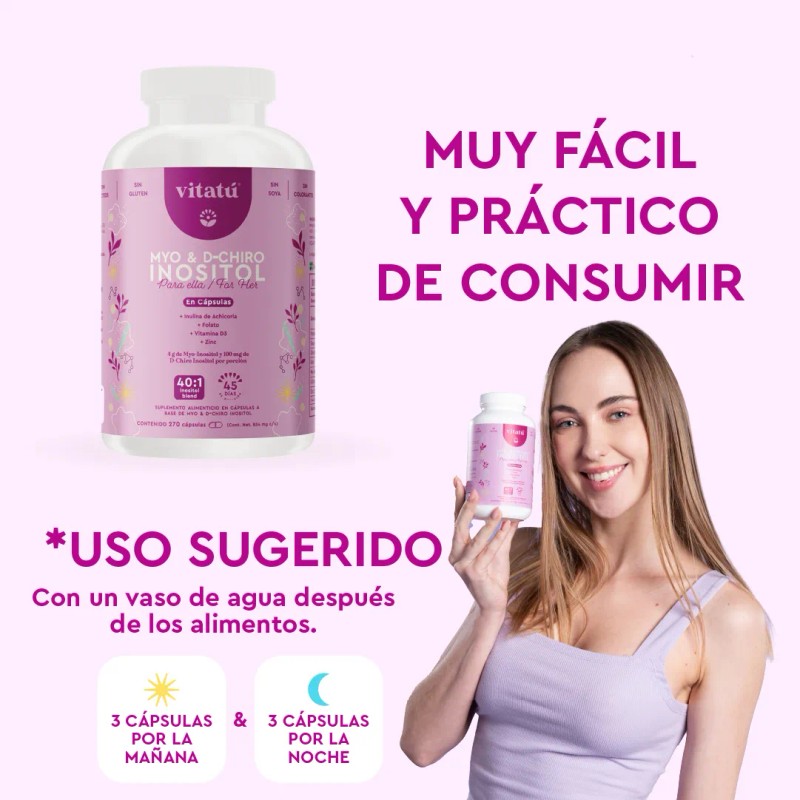 Vitatú | Myo Inositol & D-chiro Cápsulas Sabor Sin sabor