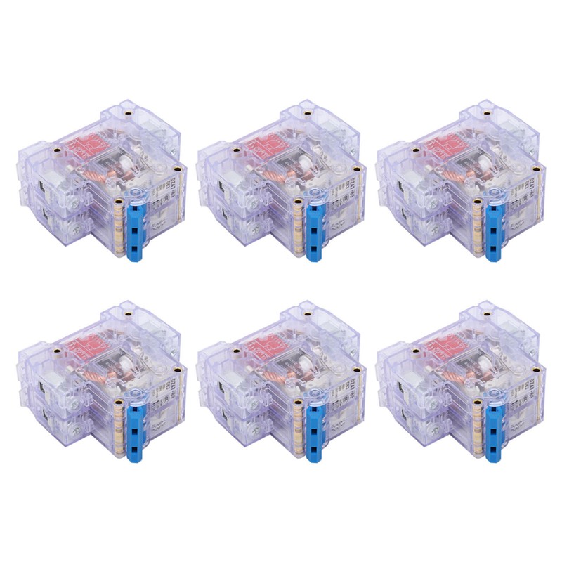 6pcs DZ47‑63 2P 6‑63A Transparent MCB Mini Circuit Breaker Air